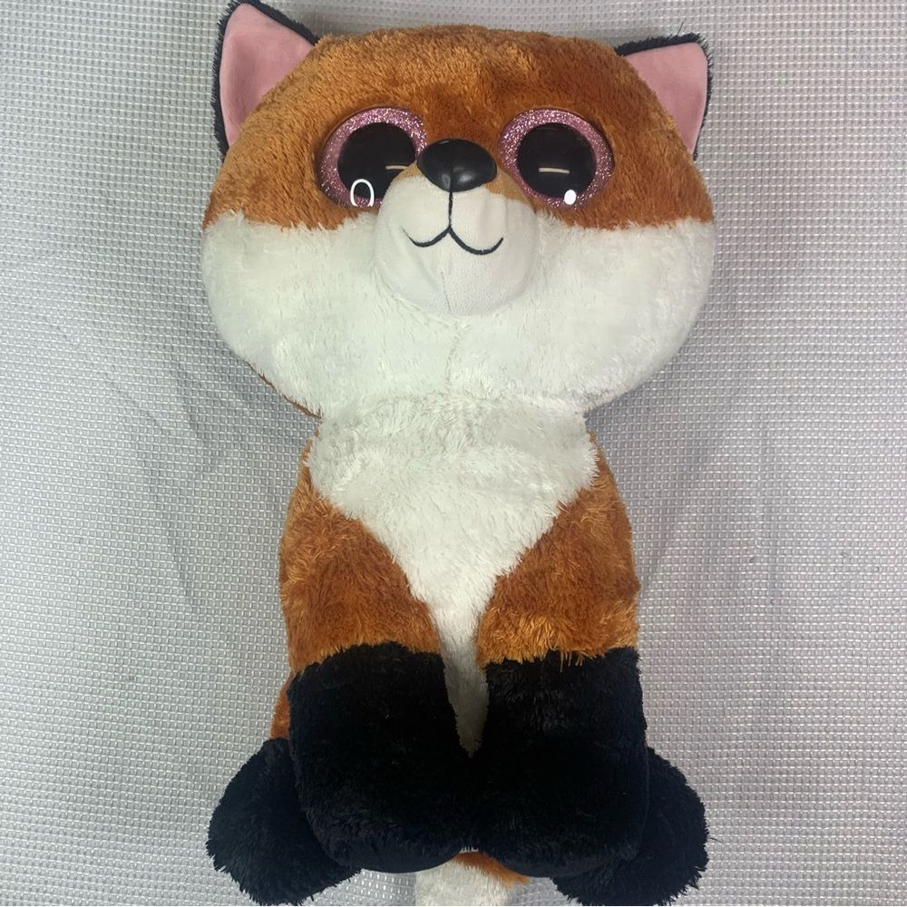 Fox Slick Beanie Boo Orange Fox Glitter Eyes Jumbo